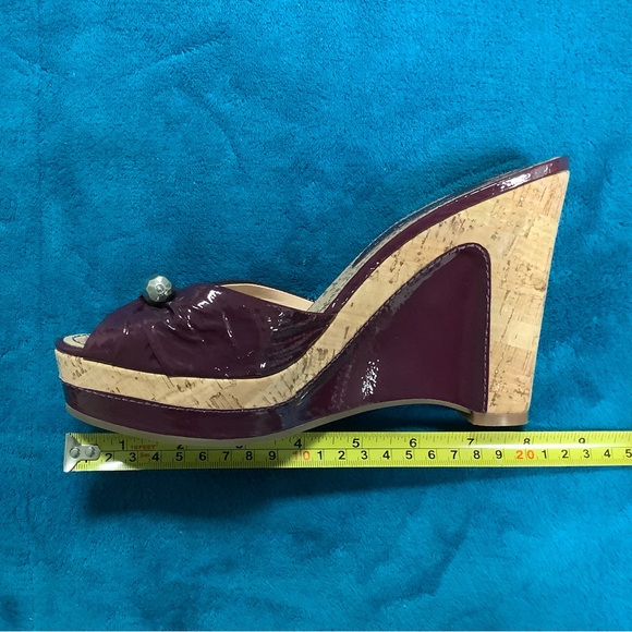 Marc by Marc Jacobs Patent Leather Cork Wedge Slides Sandals 36.5 - Picture 7 of 10